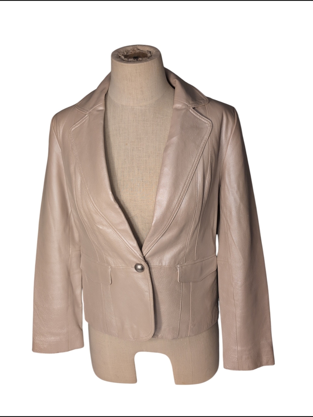 Vintage Women's Leather Blazer Jacket Worthington Dress Casual Career Medium